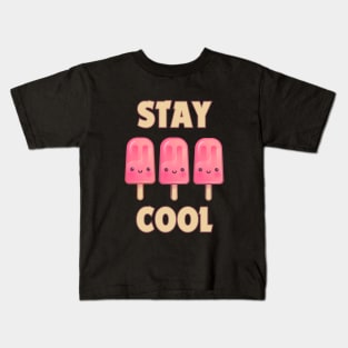 Stay Cool Kawaii Pink Popsicle Summer Kids T-Shirt